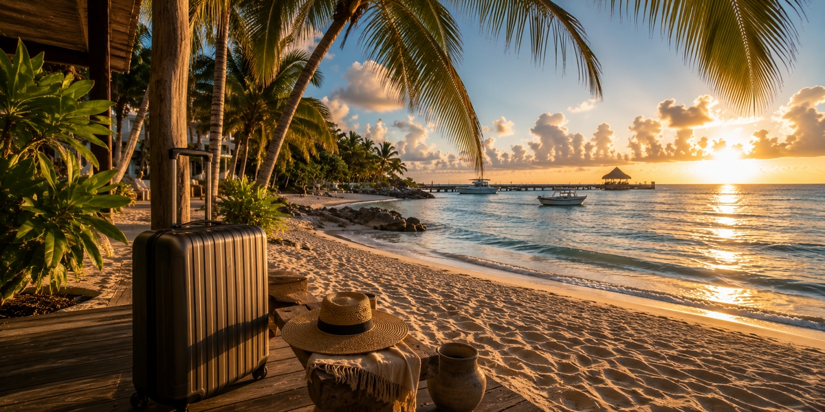 Calm Caribbean beach framing the slow end of a Riviera Maya week