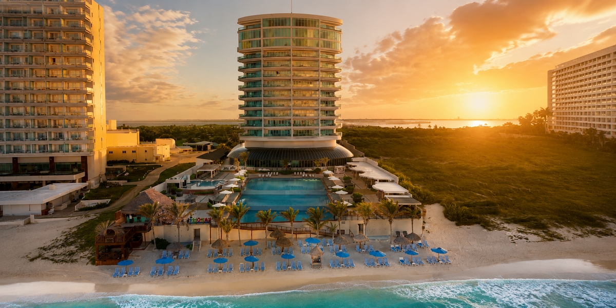 Бассейн курорта Канкуна для семейной карточки all-inclusive