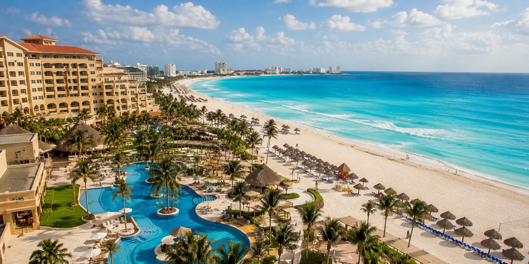 Family-friendly mid-range beachfront hotel in the northern Hotel Zone