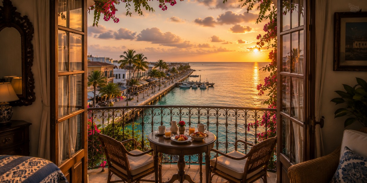 Small waterfront boutique hotel visual used for the Hotel Vista del Mar comparison