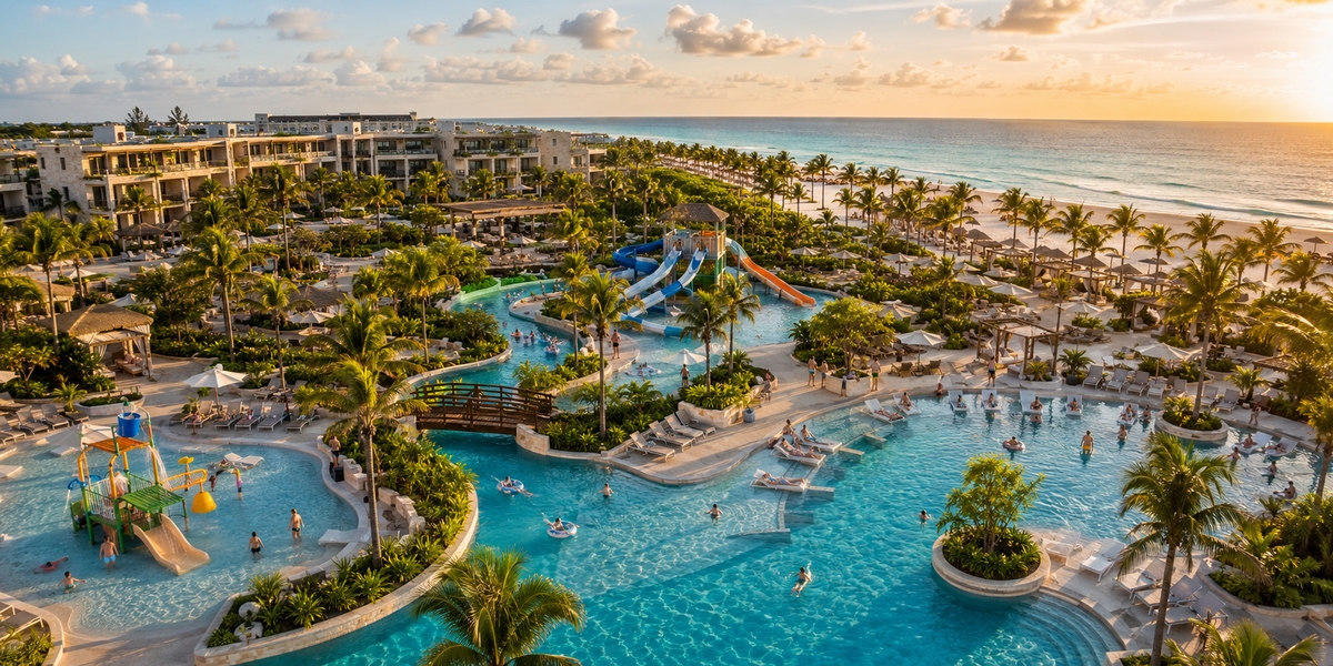Подземная река и природный бассейн в парке Grupo Xcaret рядом с Плая-дель-Кармен