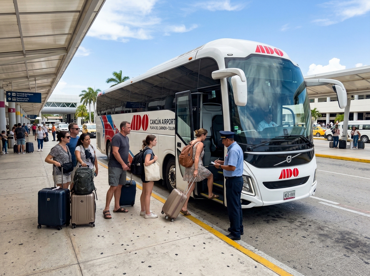 ADO bus service at Cancun Airport