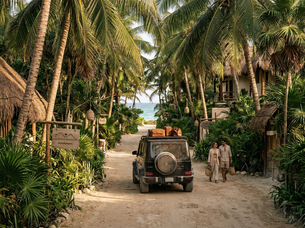 Final stretch of the route to Tulum Beach Zone