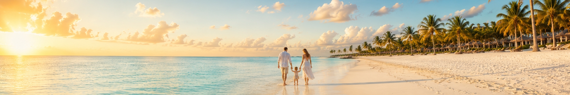 Calm, shallow turquoise water on a Cancun beach, the kind of conditions families look for when traveling with a baby or toddler