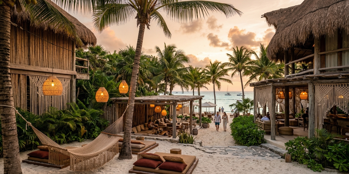 Tulum boutique hotel in the jungle with tropical design