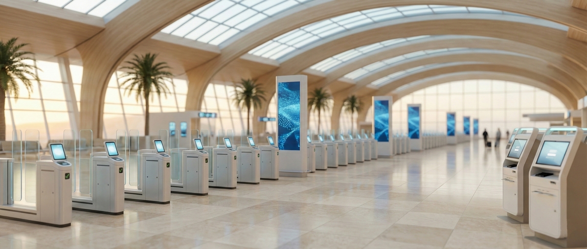 Digital passport control and traveler document checks before entering Egypt
