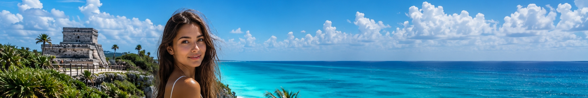 Turquoise Caribbean water and white sand used to plan a first trip across Cancun, Riviera Maya, Tulum and Punta Cana