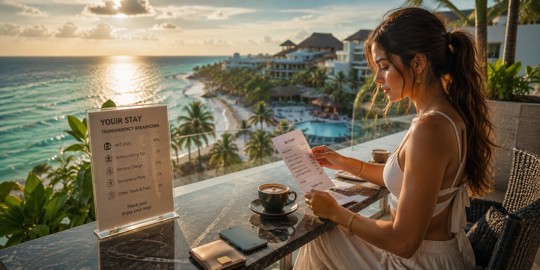 Riviera Maya resort and beach used to illustrate where Mexican hotel taxes and fees appear