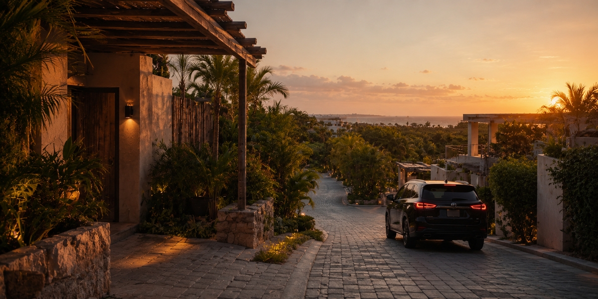 Riviera Maya road and resort area used to explain how transport changes the total trip cost
