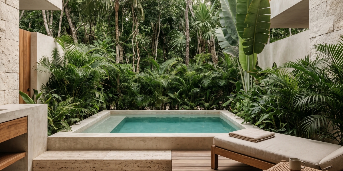 Calmer Tulum accommodation setting showing why middle-ground stays can make the budget work better