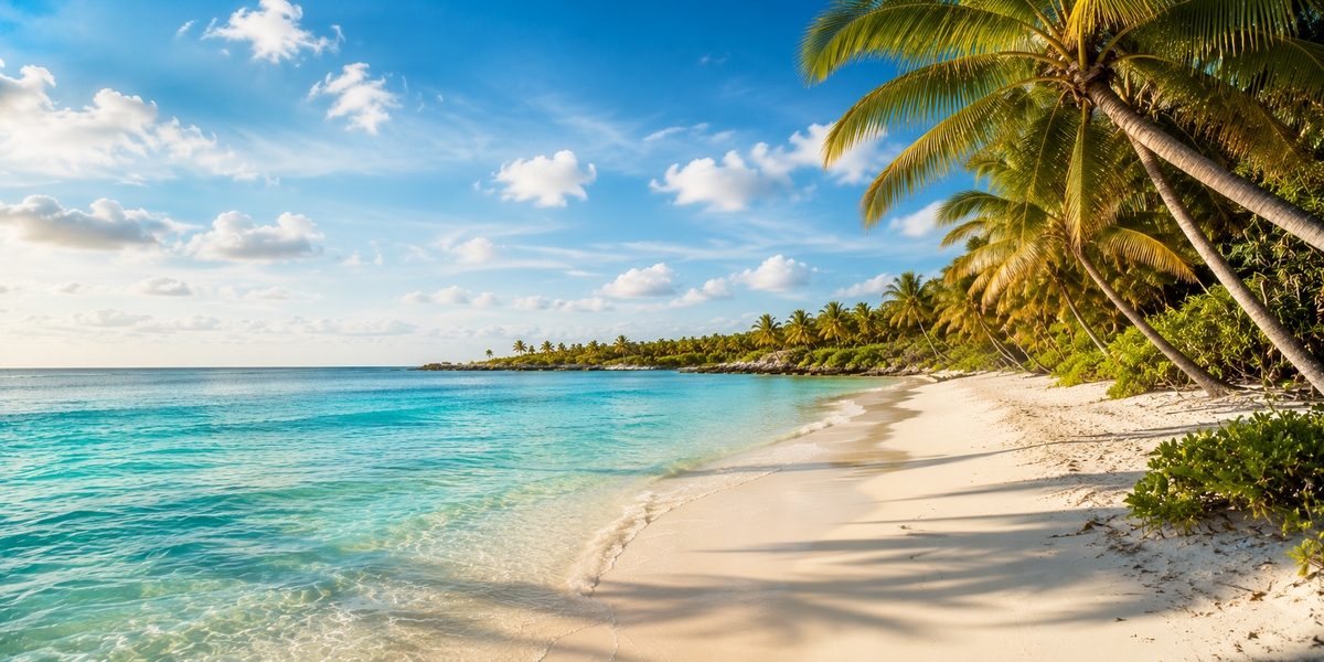 Caribbean beach and turquoise water in the Riviera Maya, the baseline trip this packing list is built around