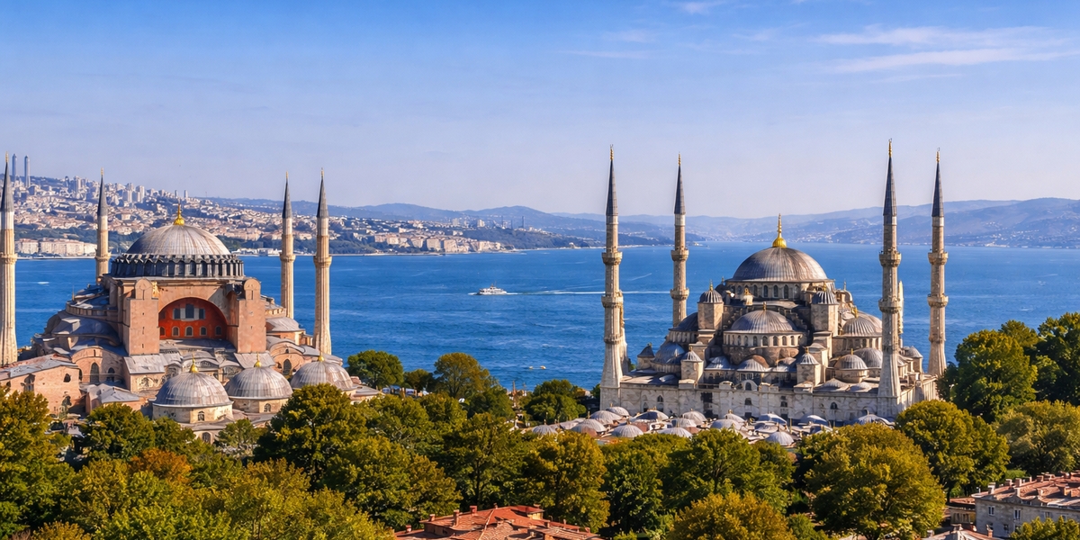 Hagia Sophia and Sultanahmet historic district in Istanbul
